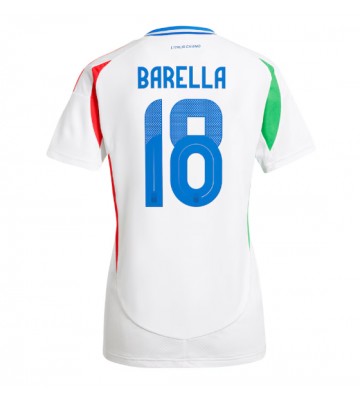 Italien Nicolo Barella #18 Bortatröja Kvinnor EM 2024 Kortärmad